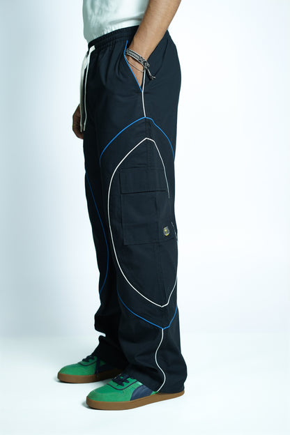 BLACK RIPSTOP PIPING CARGO