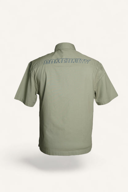 COMEUNITY INDIAN BRAND Lemonade Green Shirt Back side look