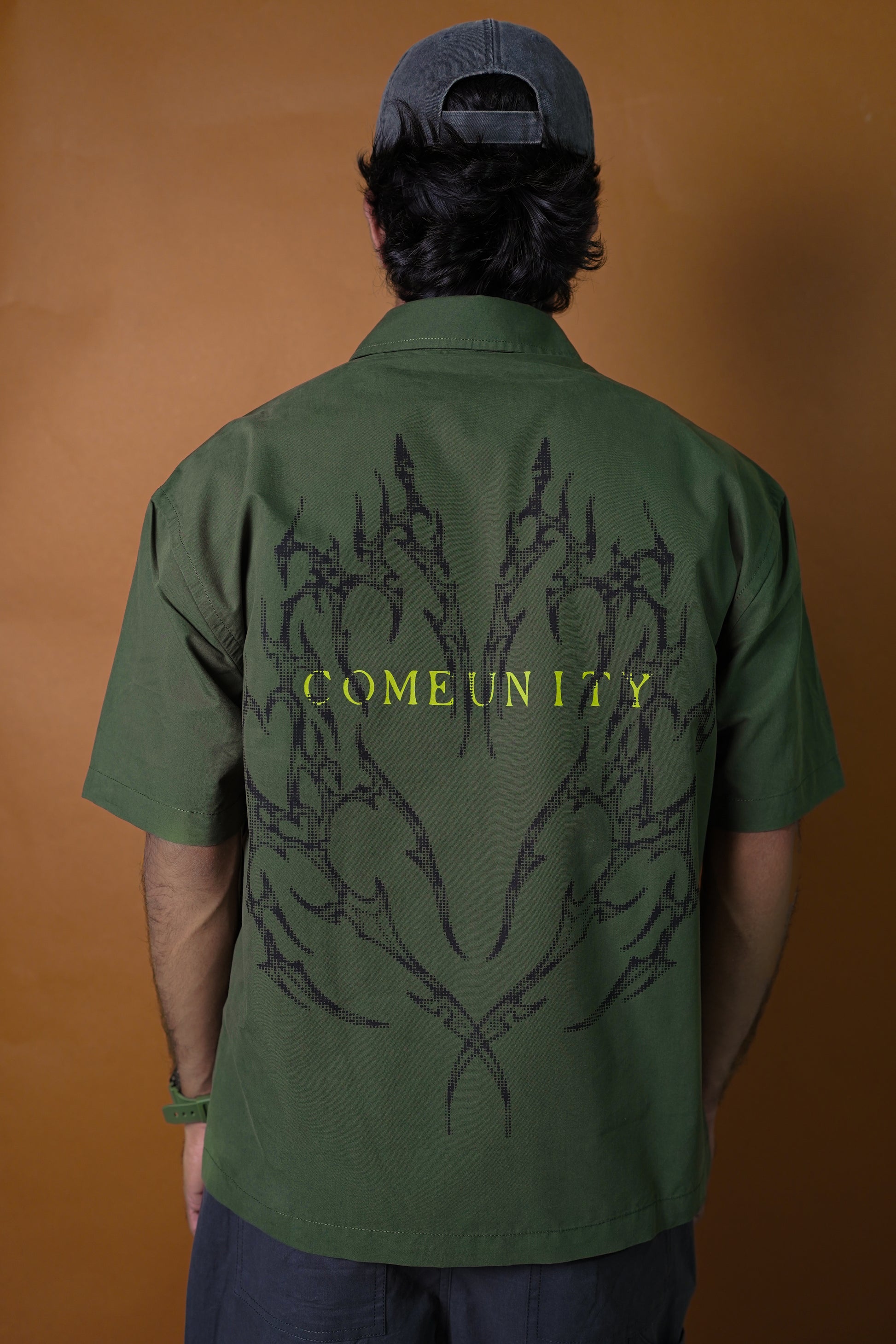 COMEUNITY Lemonade Green Shirt Back Image