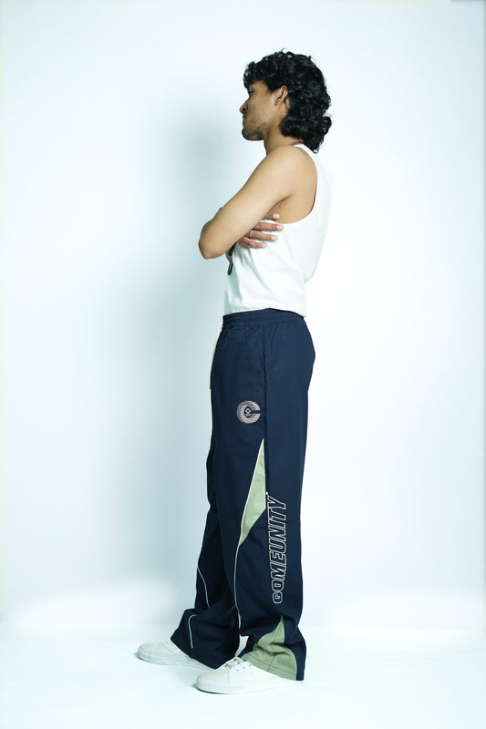 NAVY BLUE RETRO TRACK PANTS