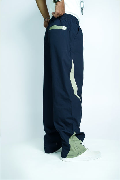NAVY BLUE RETRO TRACK PANTS