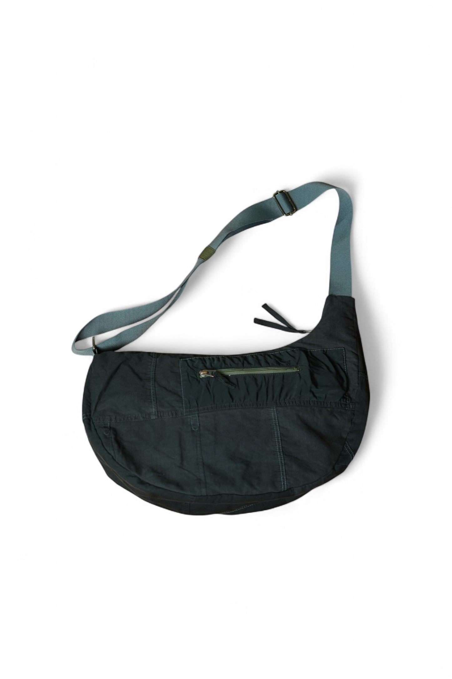 UPCYCLED MESSENGER BAG (BLACK - GREEN)